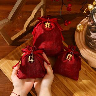 新款 喜糖袋子结婚喜糖盒婚礼专用糖果礼盒装婚庆用品瓜子喜袋回