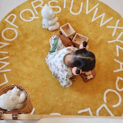 简约字母地毯仿羊绒圆形