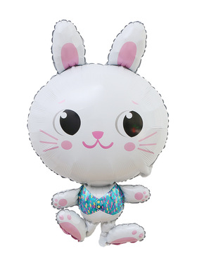 复活节装饰 彩蛋兔子铝膜气球 Happy Easter卡通复活节气球