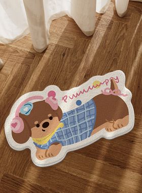 家用仿羊绒小地垫卧室床边地毯卡通客厅装饰脚垫宠物垫儿童房地垫