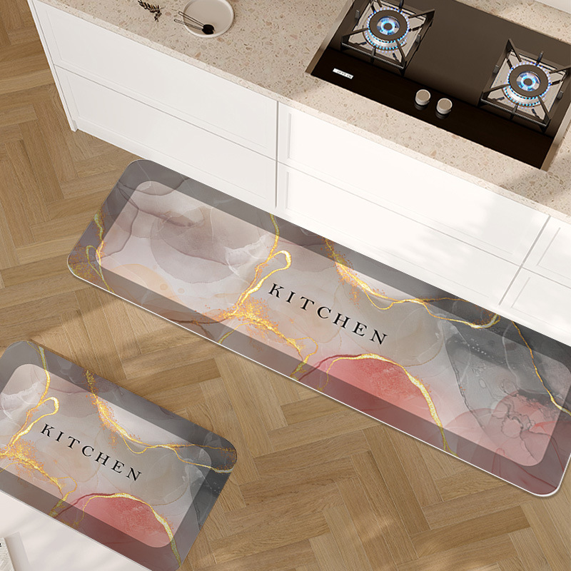 新款大理石硅藻泥厨房垫耐磨防