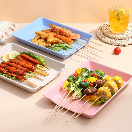 小麦秸秆烧烤盘家用厨房炸串配菜