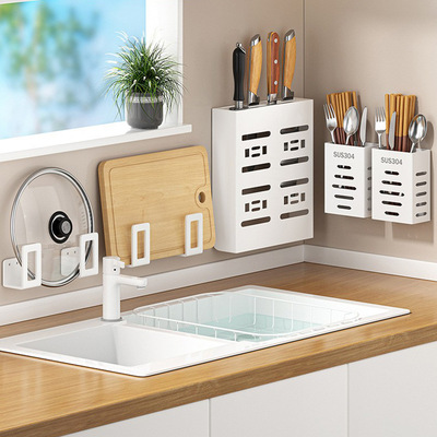 不锈钢厨房刀架壁挂式置物架放菜