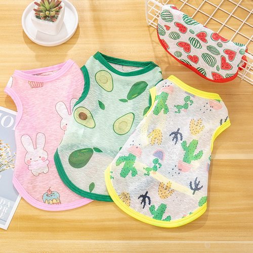 狗狗衣服夏季薄款透气卡通印花防