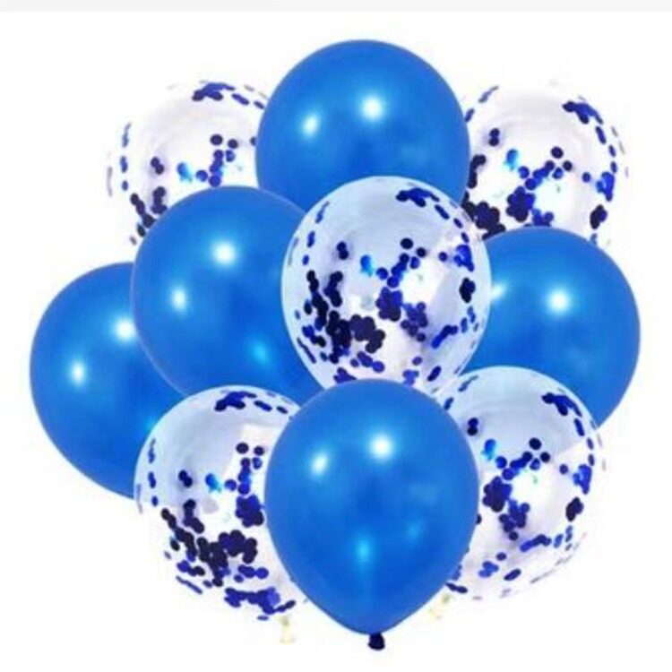 跨境纸屑亮片透明气球套装 婚庆装饰生日派对布置用品