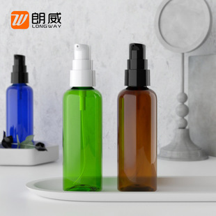 100ml圆肩粉泵瓶 乳液瓶 鸟嘴瓶 罩分装瓶 PET塑料乳液瓶