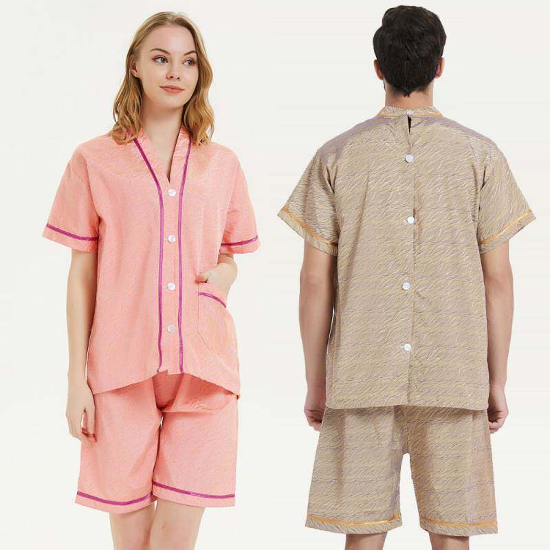 汗蒸服艾灸服后背开扣拔火罐浴衣男女后背开衫推背服理疗服