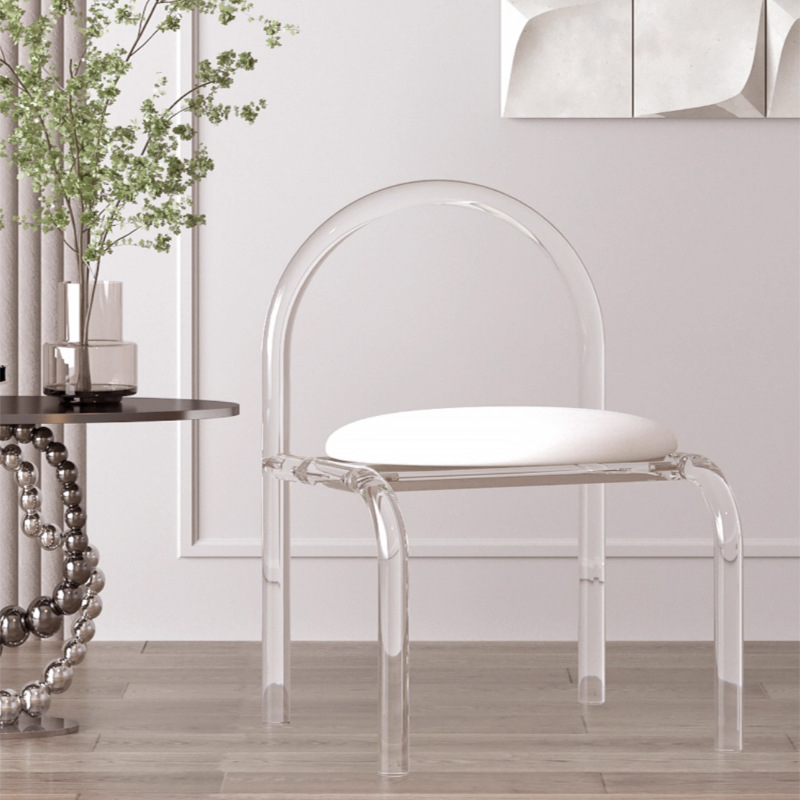 透明亚克力椅子网红梳妆台凳化妆椅悬浮餐椅简约水晶椅云朵镜椅子