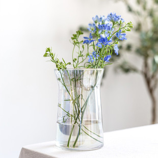 新款 网红办公室花瓶北欧创意大口矮胖宽口向日葵花瓶水养玻璃