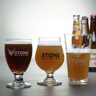 STONE美国巨石精酿啤酒杯高脚杯家用IPA酒杯郁金香杯可定制logo