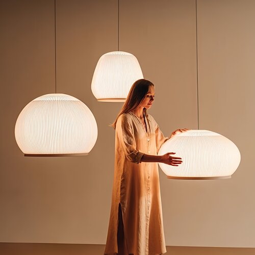 西班牙Vibia Knit餐厅吊灯现代简约设计师创意书房卧室编织布艺灯