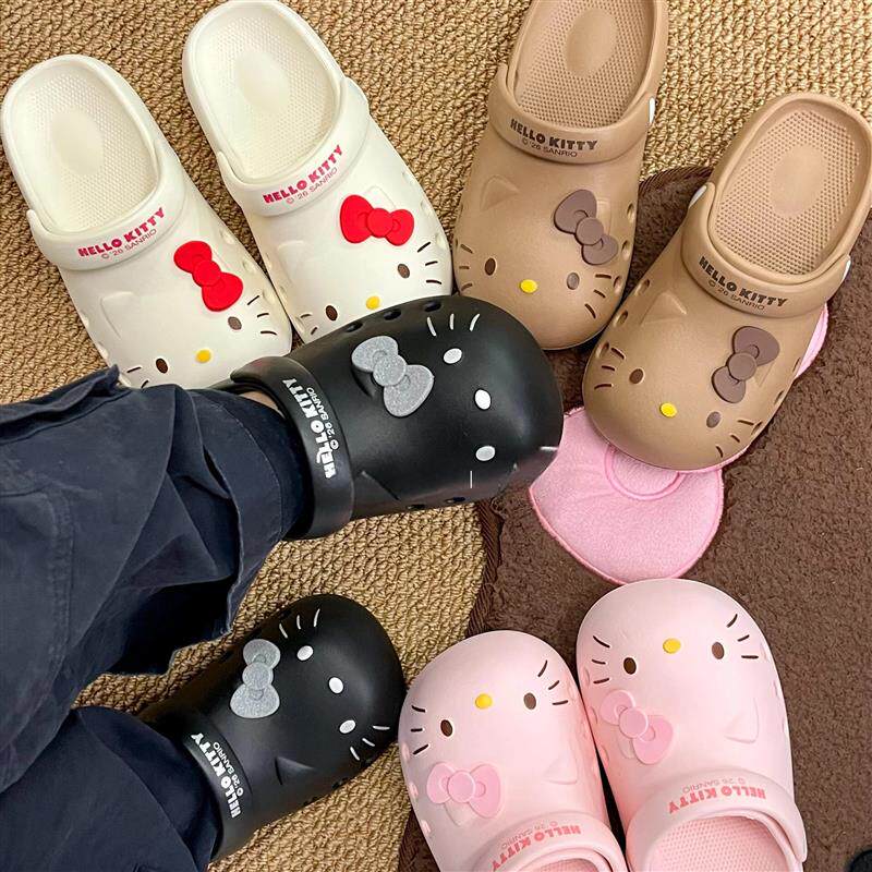 洞洞鞋女款2026新款夏季外穿凉鞋拖鞋海边沙滩云朵显脚小eva平底