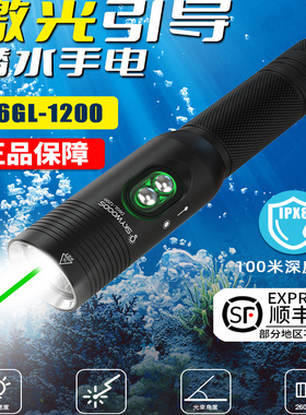 skywoods天空森林D6GL带激光潜水手电筒 户外夜潜强光远射可充电