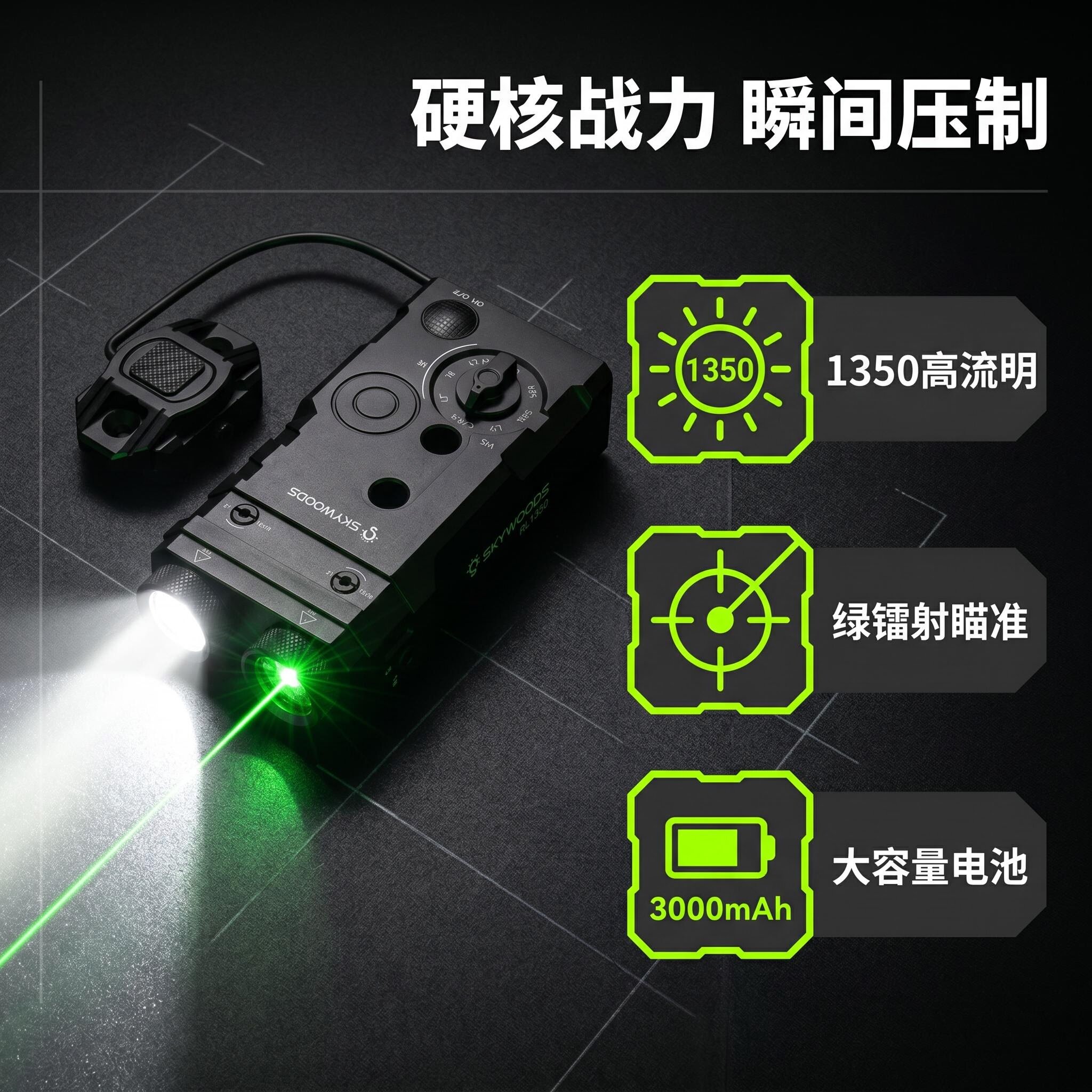 RL1350 天空森林SKYWOODS战术盒子PQE15多功能线控尾鼠导轨潮玩