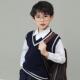 春秋新款 学院风男童毛衣女童针织马甲儿童套头背心小学生班服校服
