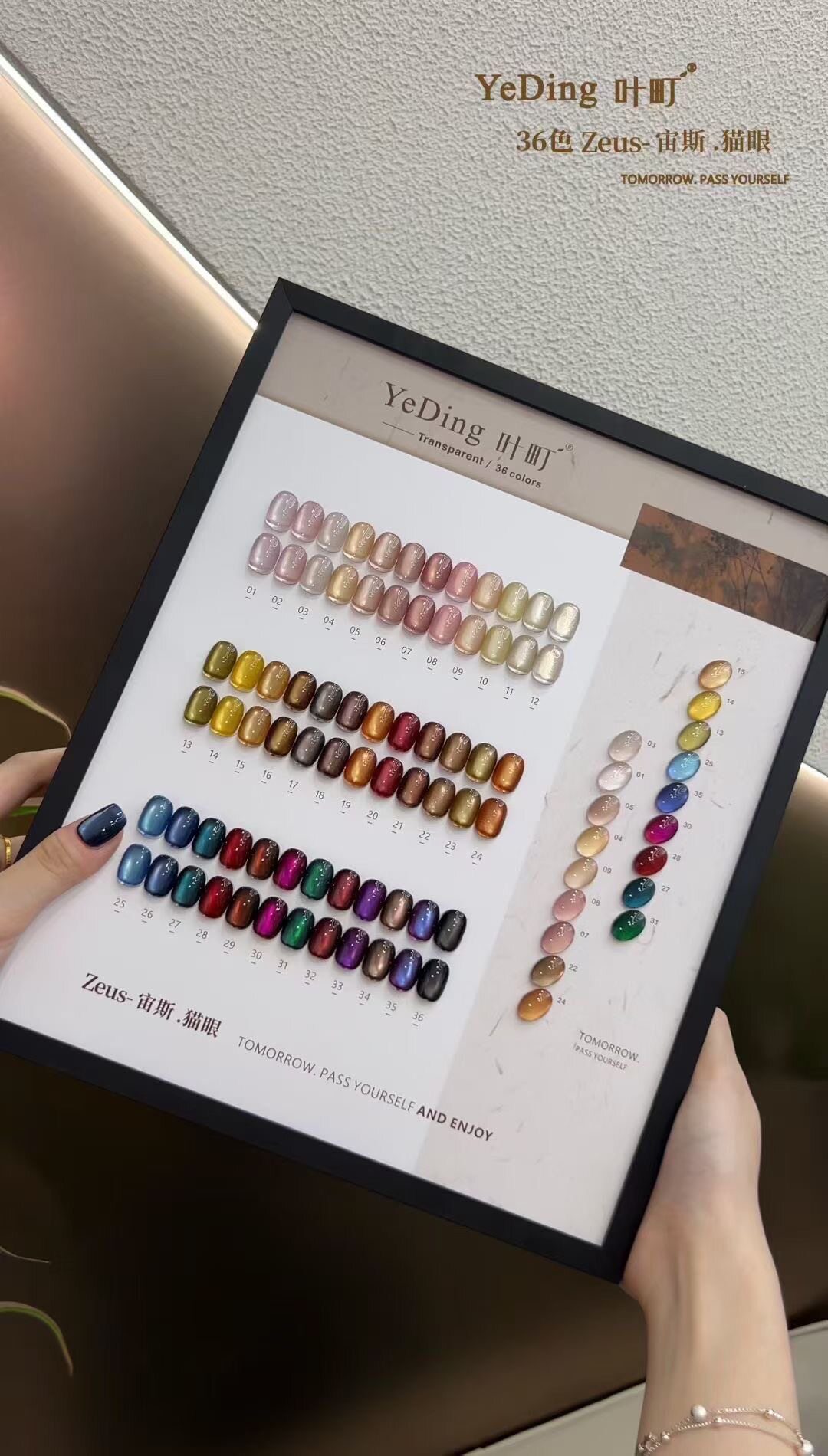叶町36色宙斯猫眼甲油胶套装yeding2025年美博会新款美甲店束色