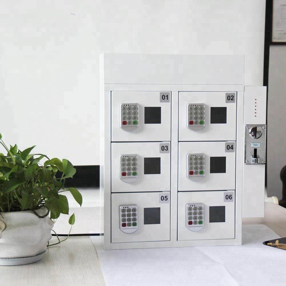 投币式6门密码锁手机充电柜 壁挂商场学校4S店公共场合手机加油站