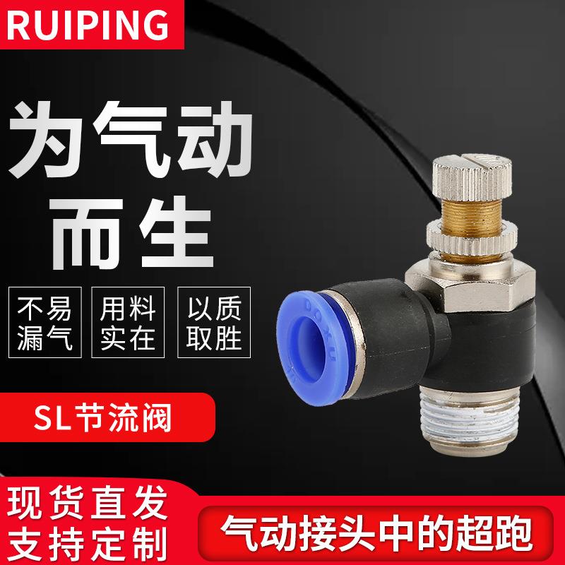 SL节流阀快速接头SL6-01/8-02/10-02/16-04 气动接头快插气动元件