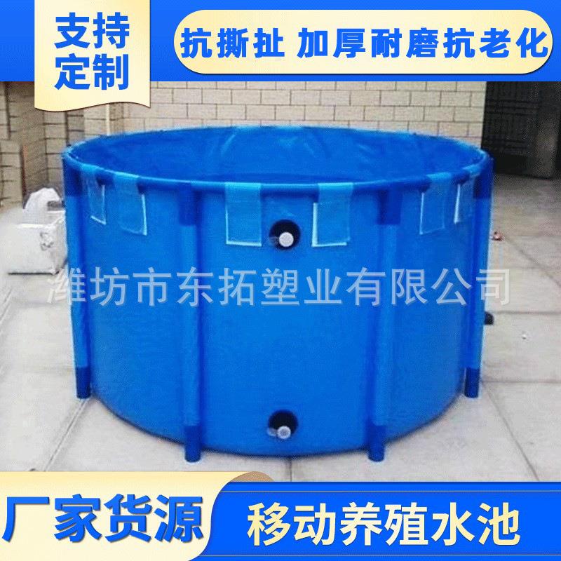 pvc鱼池鱼箱 帆布鱼池可移动水池 大型户外帆布水池锦鲤养殖池