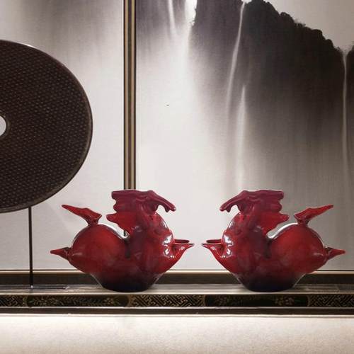 陶瓷马摆件办公室桌面装饰工艺品客厅居家手工摆设礼大马青花瓷