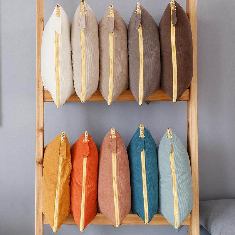 灯芯绒芝麻绒拼接抱枕套两面用大拉链抱枕轻奢沙发靠垫抱枕,居家布艺,抱枕被,淘宝优惠券,粉丝福利购,淘宝优惠卷