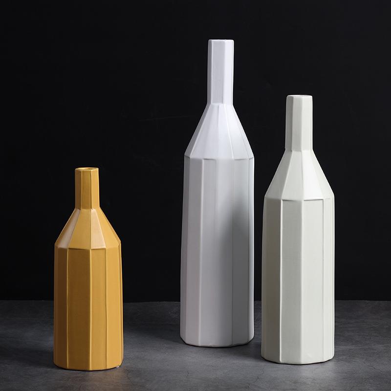 现代简约北欧新中式几何尖嘴水壶陶瓷花瓶摆件家居样板间软装饰品