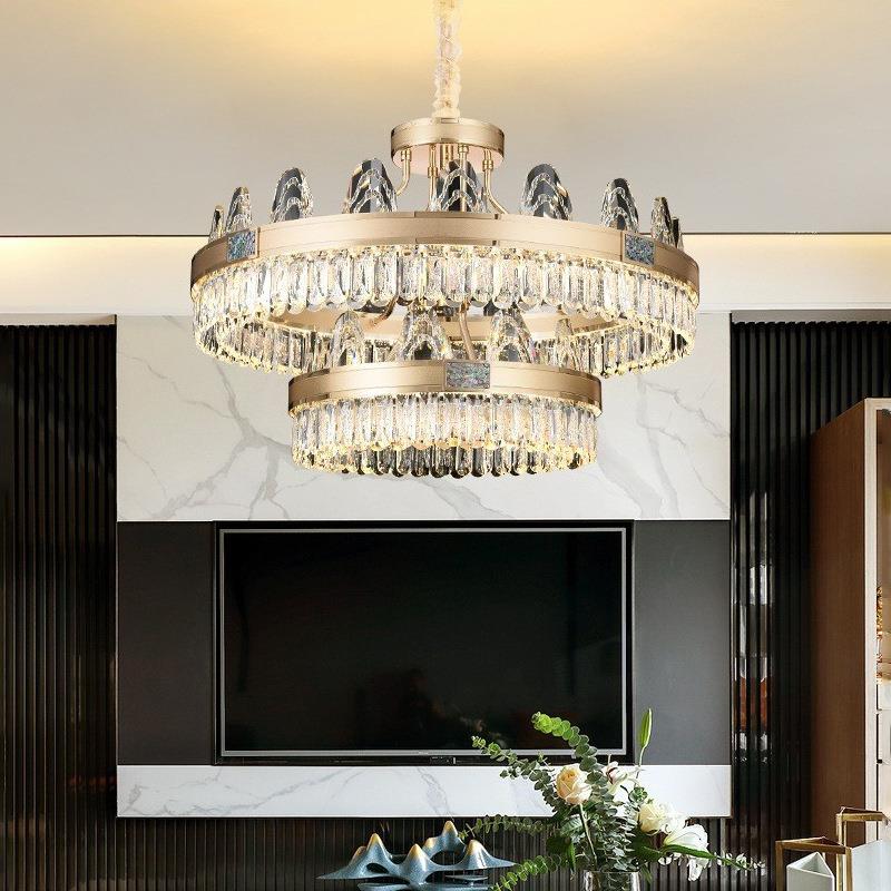 轻奢水晶吊灯2023年新款客厅主灯大气别墅后现代简约卧室餐厅灯具