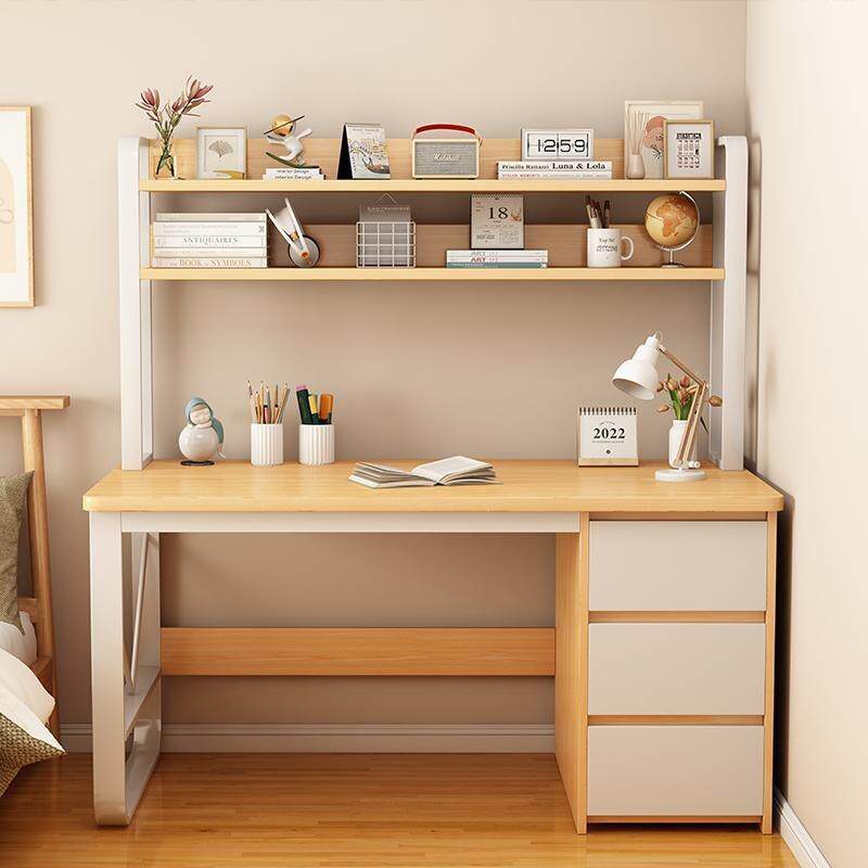 亿家达书桌书架一体简易电脑桌卧室经济型办公桌简约现代学习桌子
