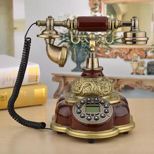 创意时尚 老式 仿古电话机座机跨境电商 复古仿木家用电话机 欧式