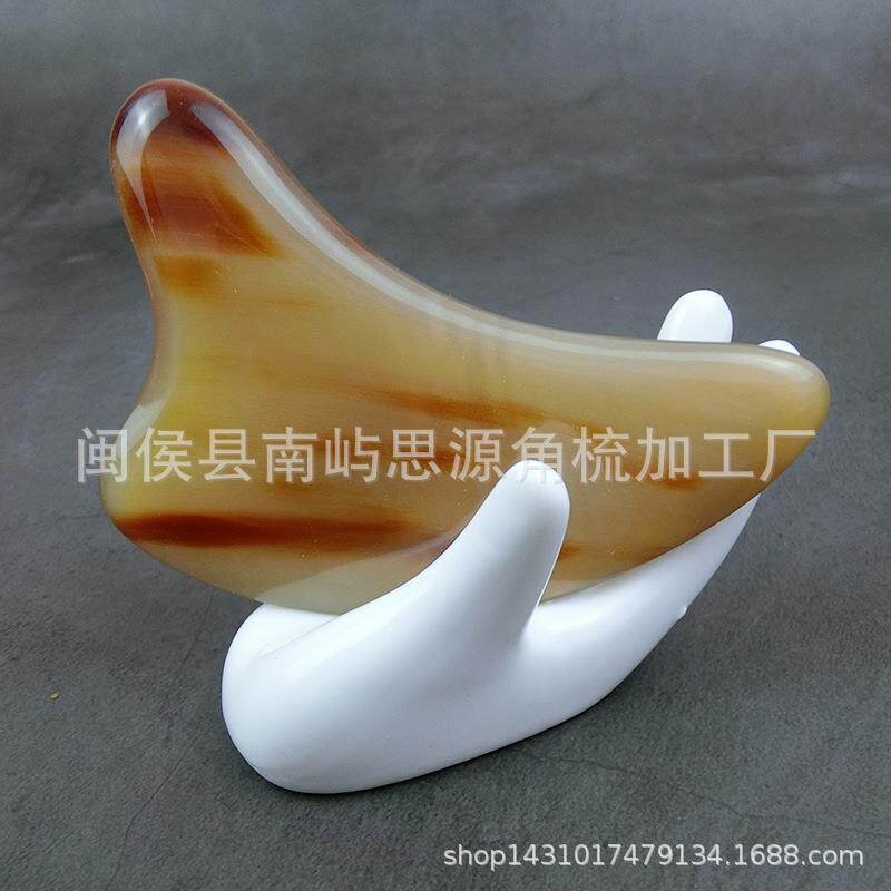 天然白水牛角加厚海豚板刮痧片面部颈部全身通用按摩牛角板按摩板