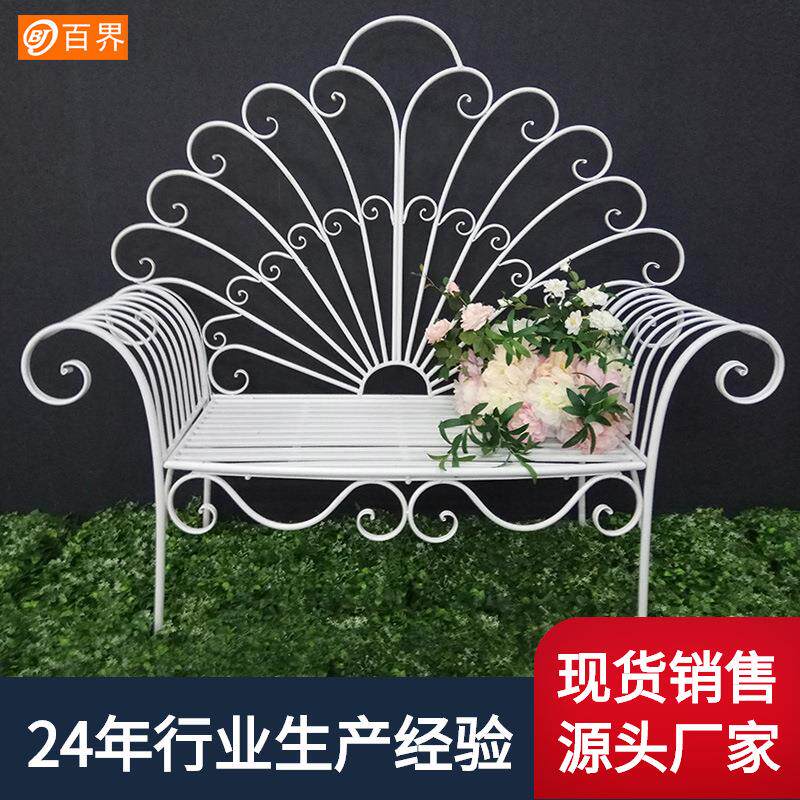 百界欧式铁艺椅休闲婚庆道具椅子装饰创意家居商场摆设品金属椅