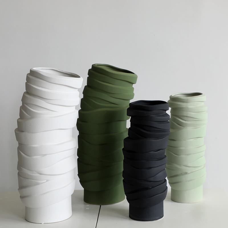 现代陶瓷花器摆件样板房售楼处客厅书房博古架软装设家具饰品