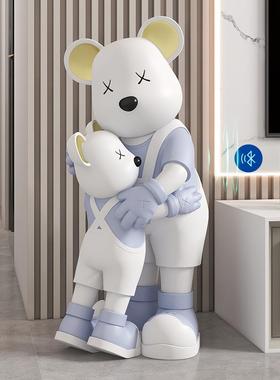 网红亲子暴力熊落地大型摆件客厅电视柜沙发旁软酒店会所装饰品