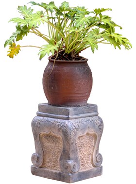 精选石墩中式庭院门口院子户外花盆仿假造景花园装饰布置摆件盆景