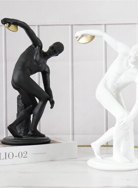 现代简约人物雕塑树脂摆件 轻奢软装家居饰品工艺品桌面日常书房