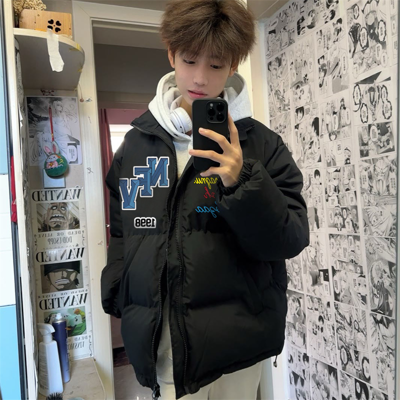 冬季新款美式宽松男士羽绒服2024潮流复古加厚高级感ins棉服棉衣