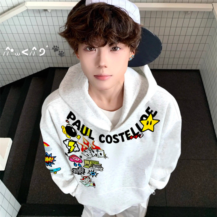 卫衣男国潮印花小众百搭帽衫外套