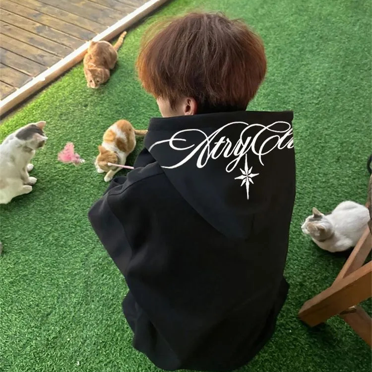 卫衣男款美式风连帽重磅刺绣帽衫