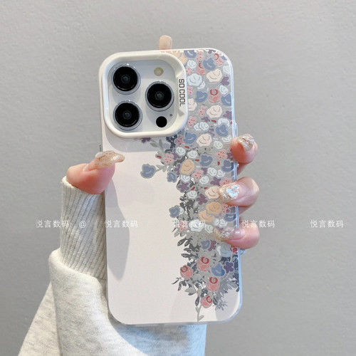 ins风小清新复古花朵适用苹果16promax手机壳新款高级感小众iPhone17promax网红手机套15/14硅胶防摔保护套女
