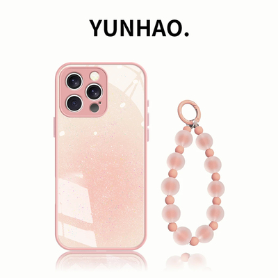 小清新柔彩渐变闪粉适用苹果17promax手机壳新品高级感iPhone16/15网红爆款手机壳14/13/12防摔外壳保护套女