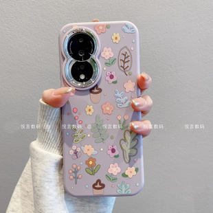 ins风小清新温柔春夏碎花适用荣耀80/90pro手机壳高级感小众100/200网红爆款手机套70/60硅胶外壳防摔保护套