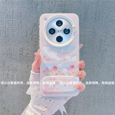 ins风粉色郁金香花海适用oppofindx8pro手机壳高级感小众findx7pro网红手机套findx6/5pro硅胶防摔保护套女