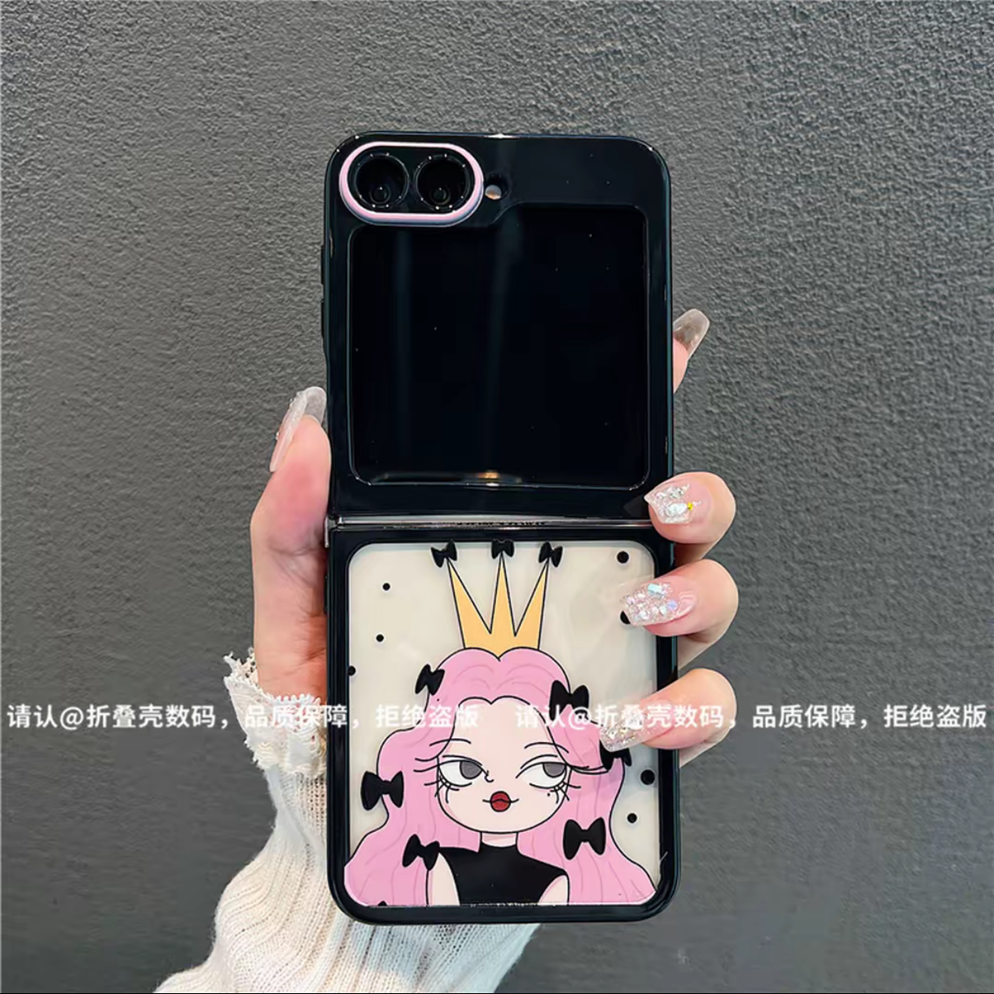 ins风小清新皇冠女王适用三星zflip6/7手机壳新款高级感pocket2网红爆款折叠手机壳zflip5/4防摔外壳保护套女