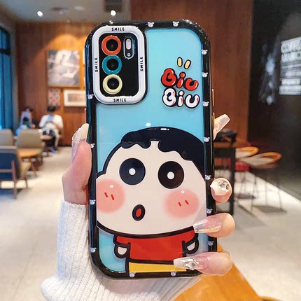 适用OPPOReno10/9pro蜡笔小新卡通手机壳新款Reno11/8/7高级感防摔奶油壳Reno6/5创意呆萌可爱情侣保护壳女