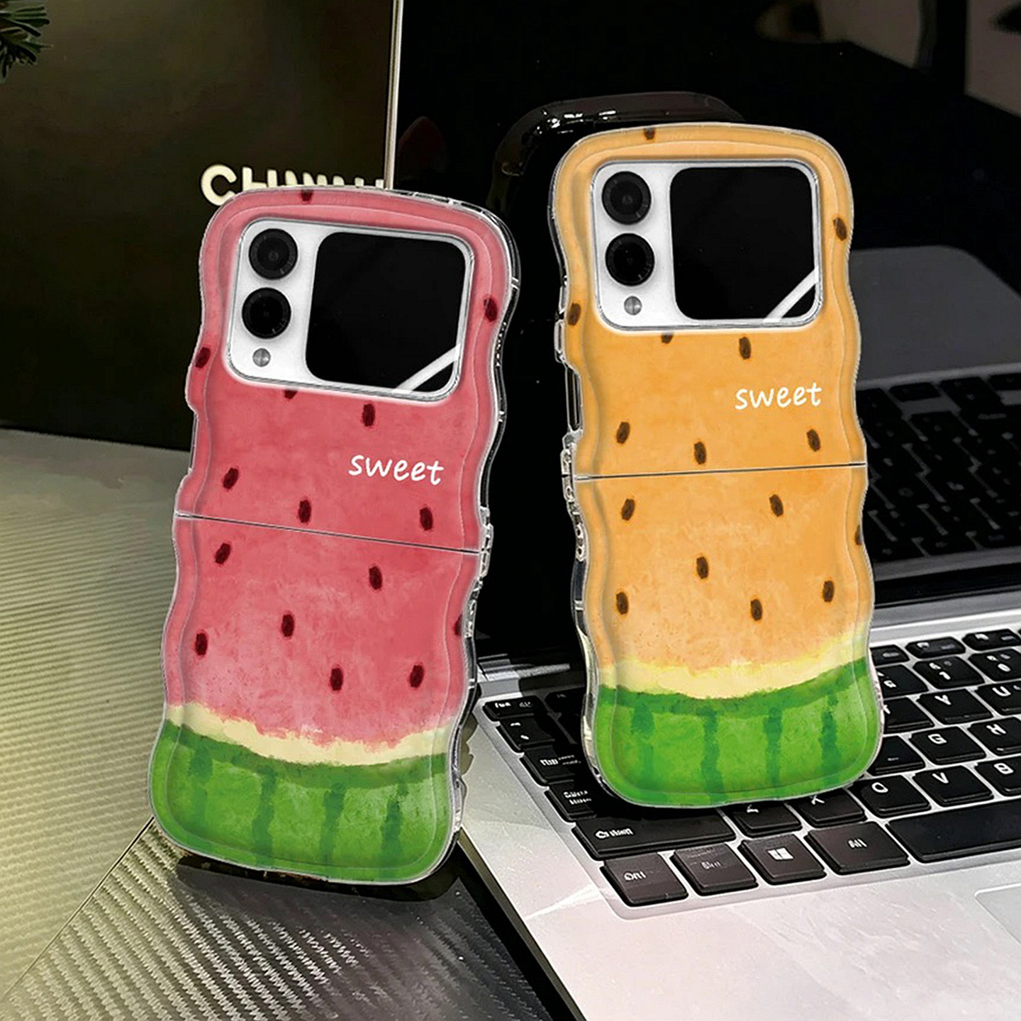 ins风小清新夏天西瓜适用华为novaflip手机壳新品高级感p50pocket网红爆款折叠手机壳pocket2防摔外壳保护套
