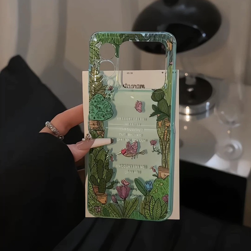 ins小清新春夏花鸟适用华为novaflip手机壳新款高级感pocket2网红爆款折叠手机壳pockets硅胶防摔外壳保护套