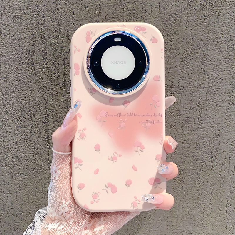 ins风粉色碎花渐变蝴蝶适用华为mate60pro手机壳新款高级感mate70网红爆款手机壳mate80pro防摔外壳保护套女