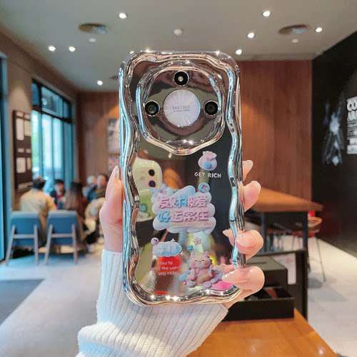 ins风发财被爱好运常在适用荣耀x50手机壳新款高级感简约荣耀x40i小清新气质网红手机套x30时尚防摔保护壳女