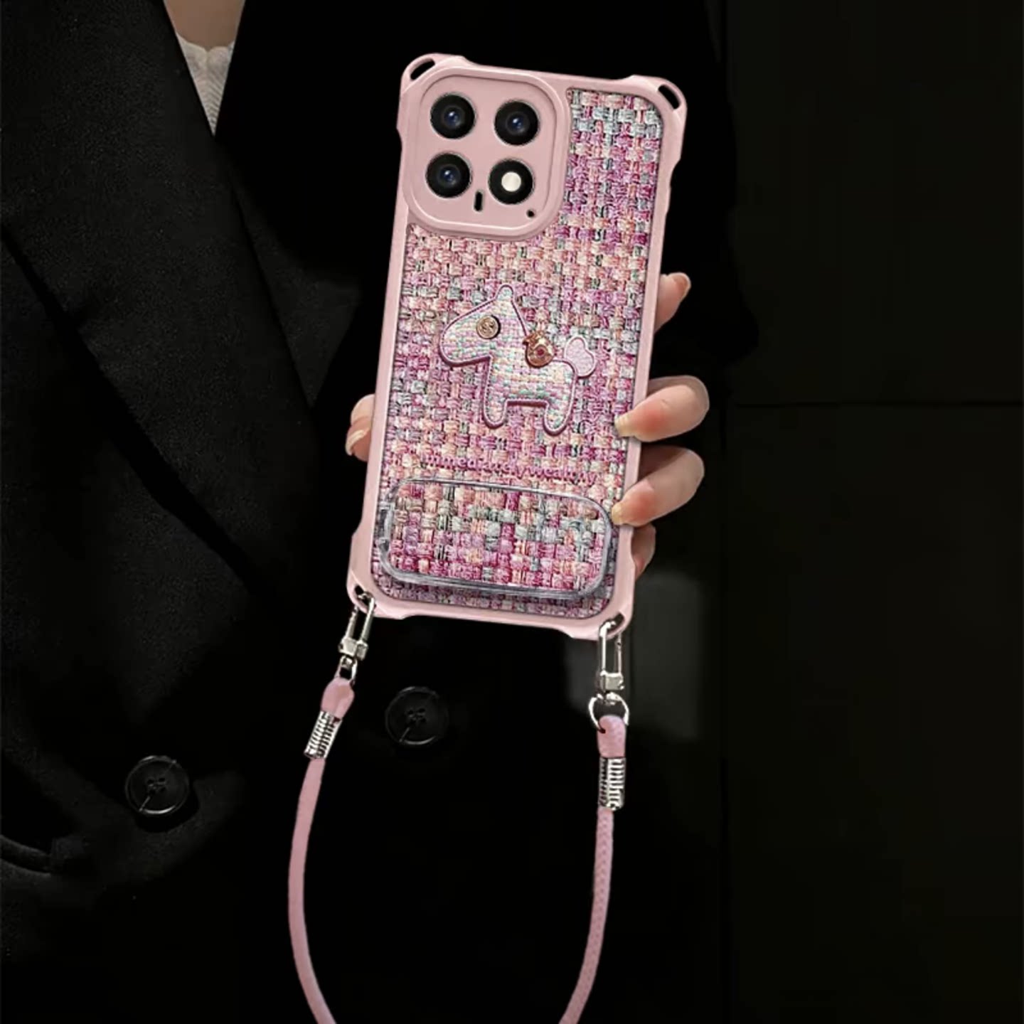 小清新编织小马适用小米14/15pro手机壳新款高级感17promax网红爆款手机壳k90/k80pro好看的外壳保护套女生