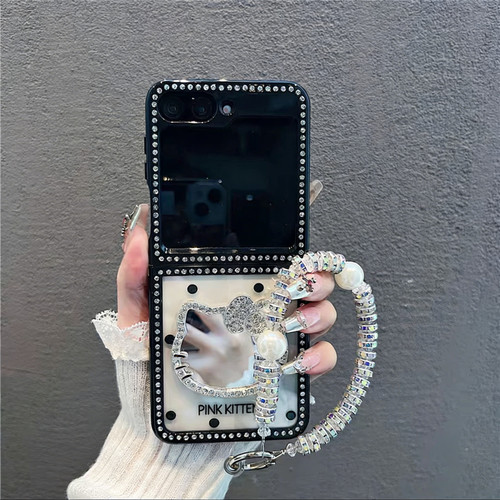 ins风波点可爱猫适用三星zflip6/5手机壳新款高级感mixflip网红爆款折叠手机壳zflip4/3硅胶防摔外壳保护套女